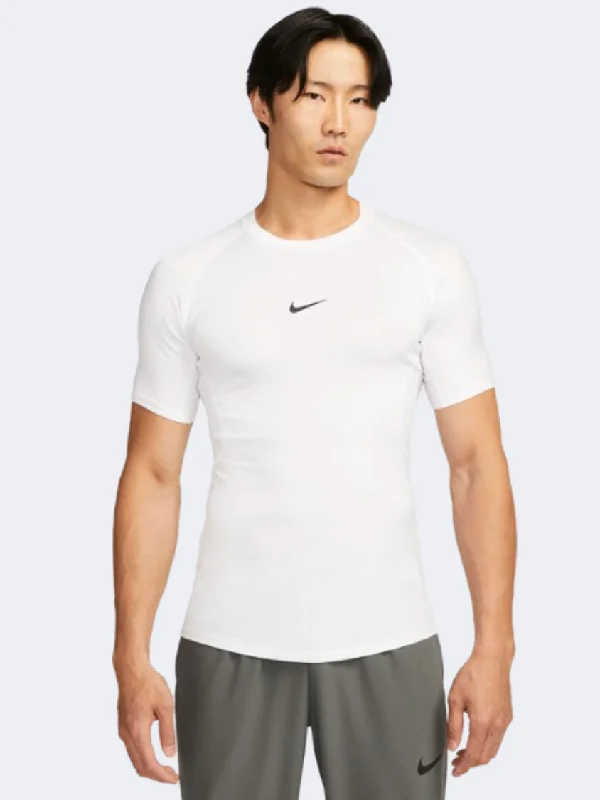 T-Shirt For Vintage Look-Nike Pro Men Training T-Shirt White/Black