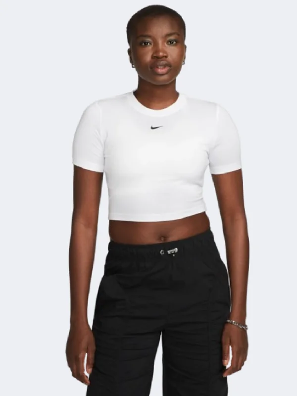 T-Shirt With Sustainable Production-Nike Sportswear Essential Women Lifestyle T-Shirt White/Black