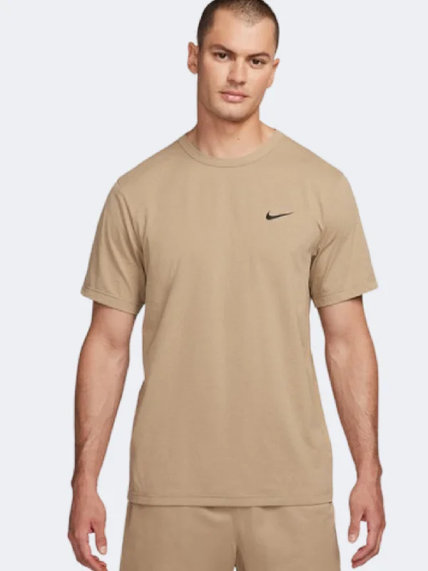 T-Shirt For EMTs-Nike Uv Hyverse Men Training T-Shirt Khaki/Black