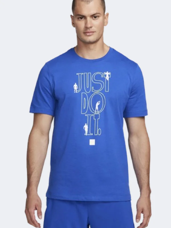 T-Shirt With Crew Neck-Nike Vintage Men Training T-Shirt Game Royal