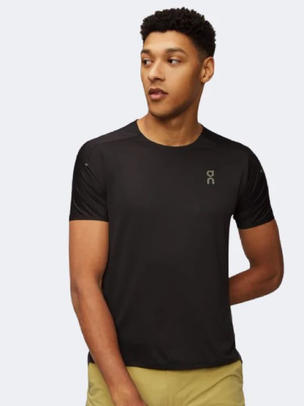 T-Shirt For Plus Size-On Performance Men Running T-Shirt Black/Eclipse