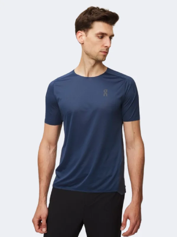 T-Shirt For Teens-On Performance Men Running T-Shirt Denim/Navy