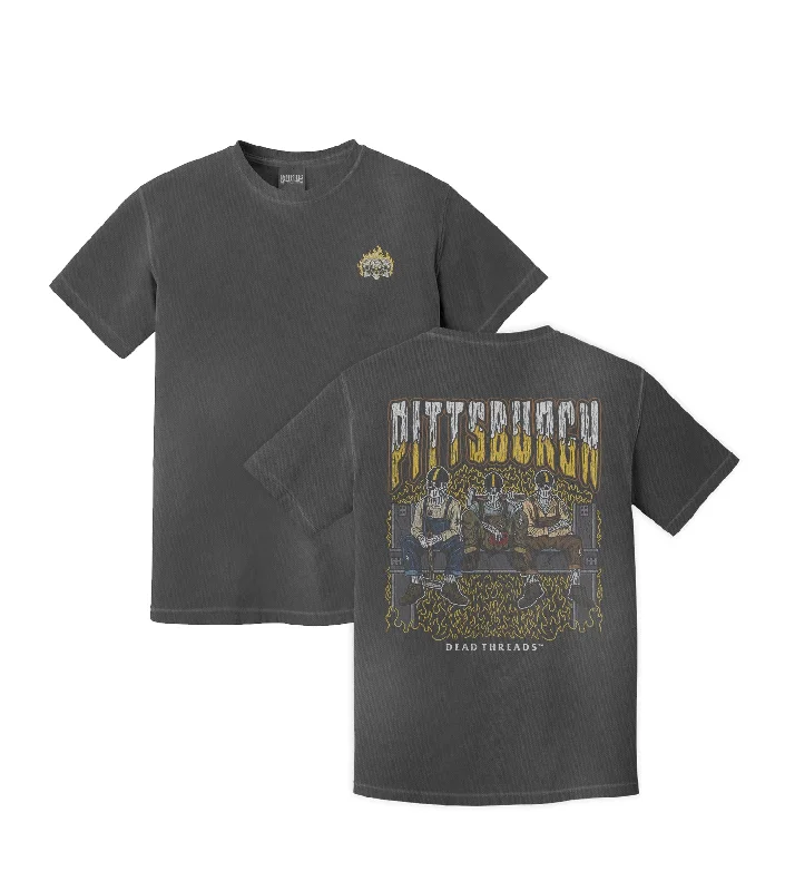 T-Shirt For Hunting-PITTSBURGH FOOTBALL - “3 SKULL” PREMIUM T-SHIRT