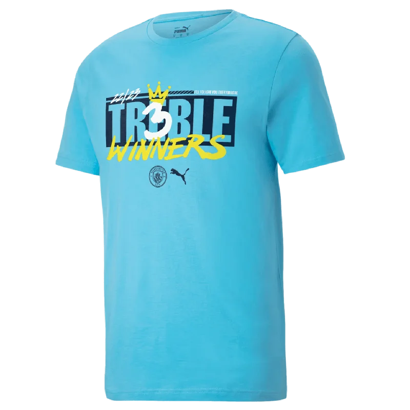 T-Shirt For Sports-Puma Manchester City 22/23 Treble Winners Tee