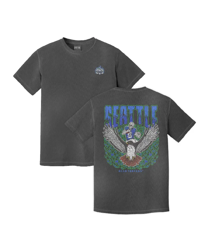 T-Shirt With Superhero Themes-SEATTLE FOOTBALL - “3 SKULL” PREMIUM T-SHIRT