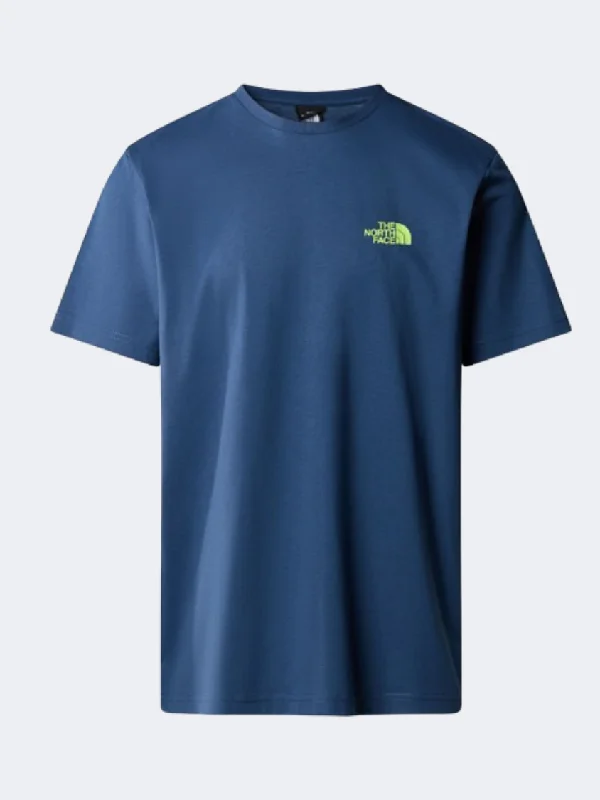 T-Shirt With Long Sleeves-The North Face Biner Graphic 4 Men Lifestyle T-Shirt Shady Blue/Lime