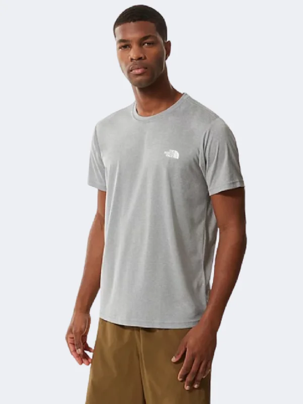 T-Shirt With Stretch Fabric-The North Face Reaxion Amp Men Hiking T-Shirt Mid Grey Heather