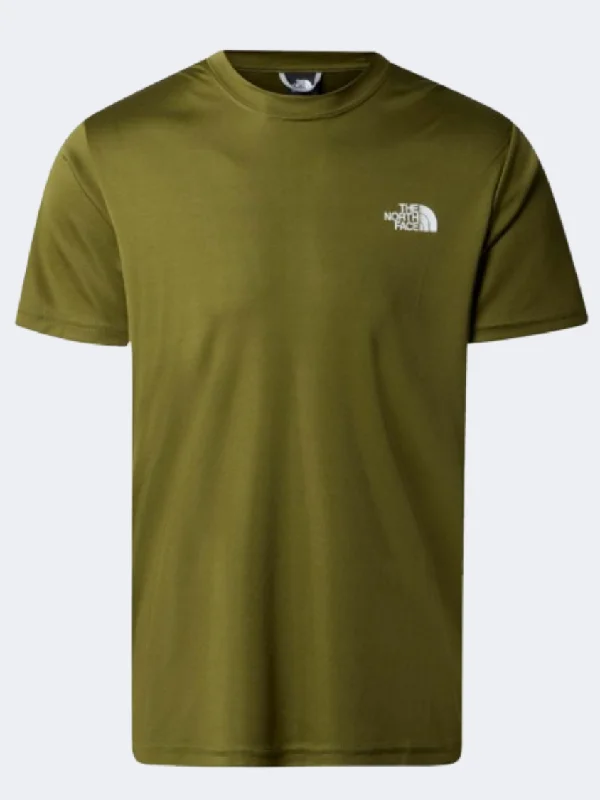 T-Shirt With Anti-Odor Technology-The North Face Reaxion Redbox Men Hiking T-Shirt Forest Olive