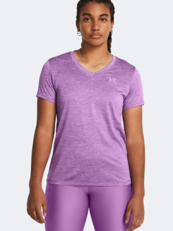 T-Shirt For Skateboarding-Under Armour Tech Twist Women Training T-Shirt Provence Purple Ace