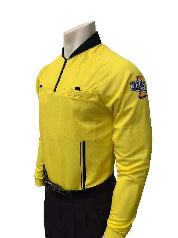 T-Shirt With Frayed Edges-USA903IN-YW "PERFORMANCE MESH" "IHSAA" WOMEN'S Yellow Long Sleeve Soccer Shirt (3 Options Available)